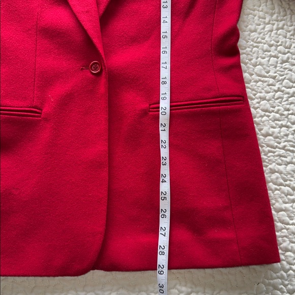 Lands End Classic Red Wool & Cashmere Blend Blazer Vintage Single Button Sz 8 - Picture 6 of 10